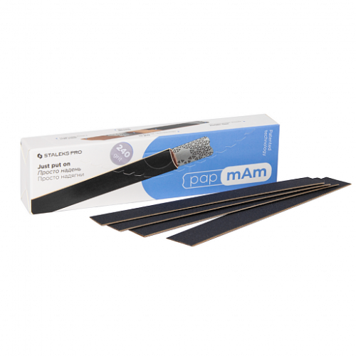 A set of disposable files-cases for a straight nail file base Staleks Pro Expert 22, 240 grit (50 pc)
