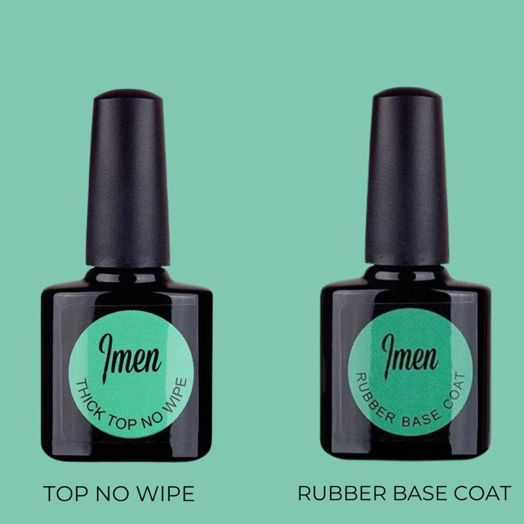 SET Imen Rubber Base Coat 15ml & Imen Thick Top No Wipe 15ml
